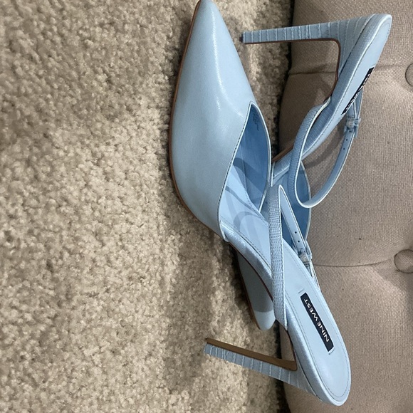 Nine West light blue mules sz 12 - Picture 4 of 4